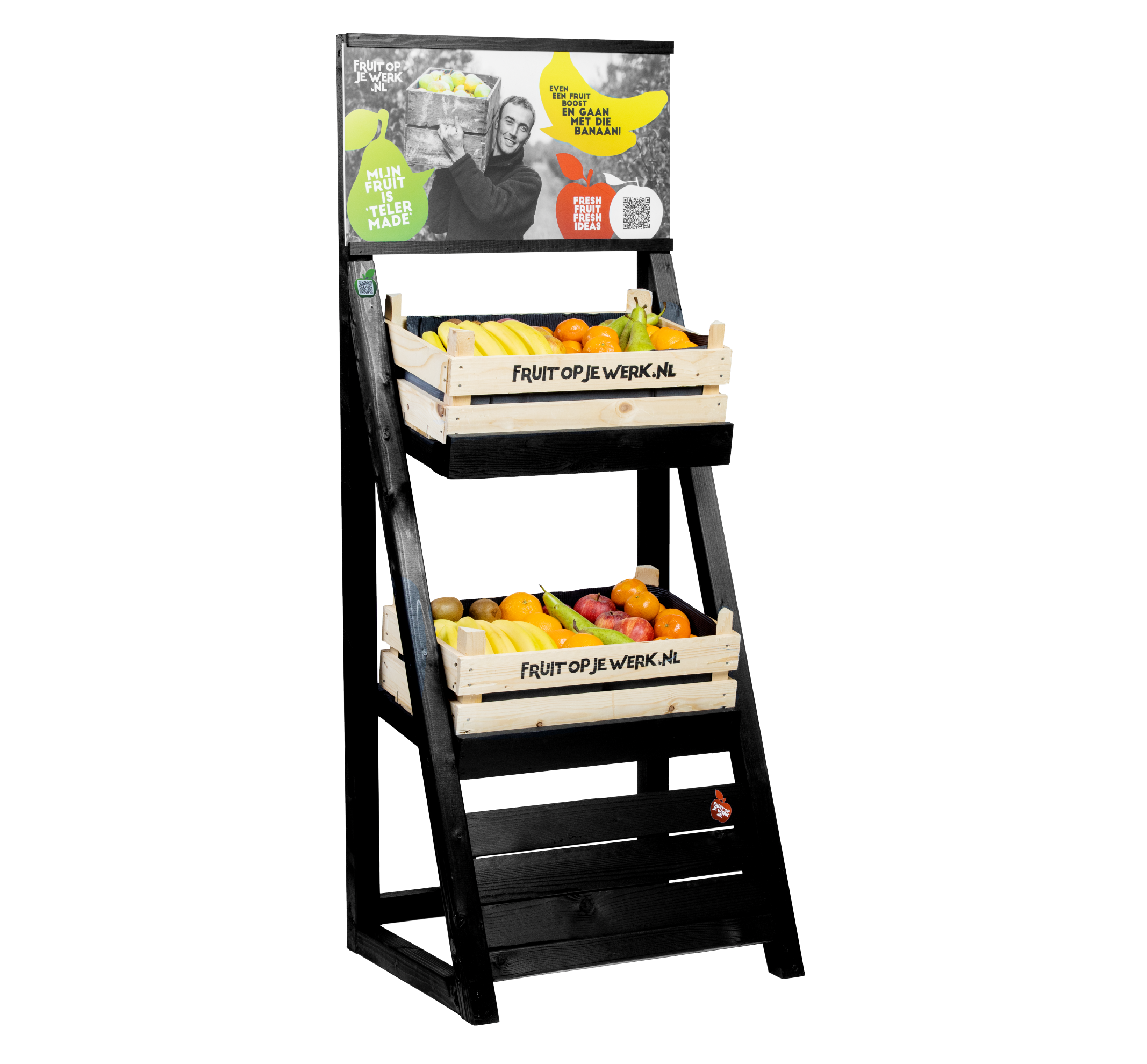 zwart - presentatie - vloerdisplay - FRUIT OP JE WERK